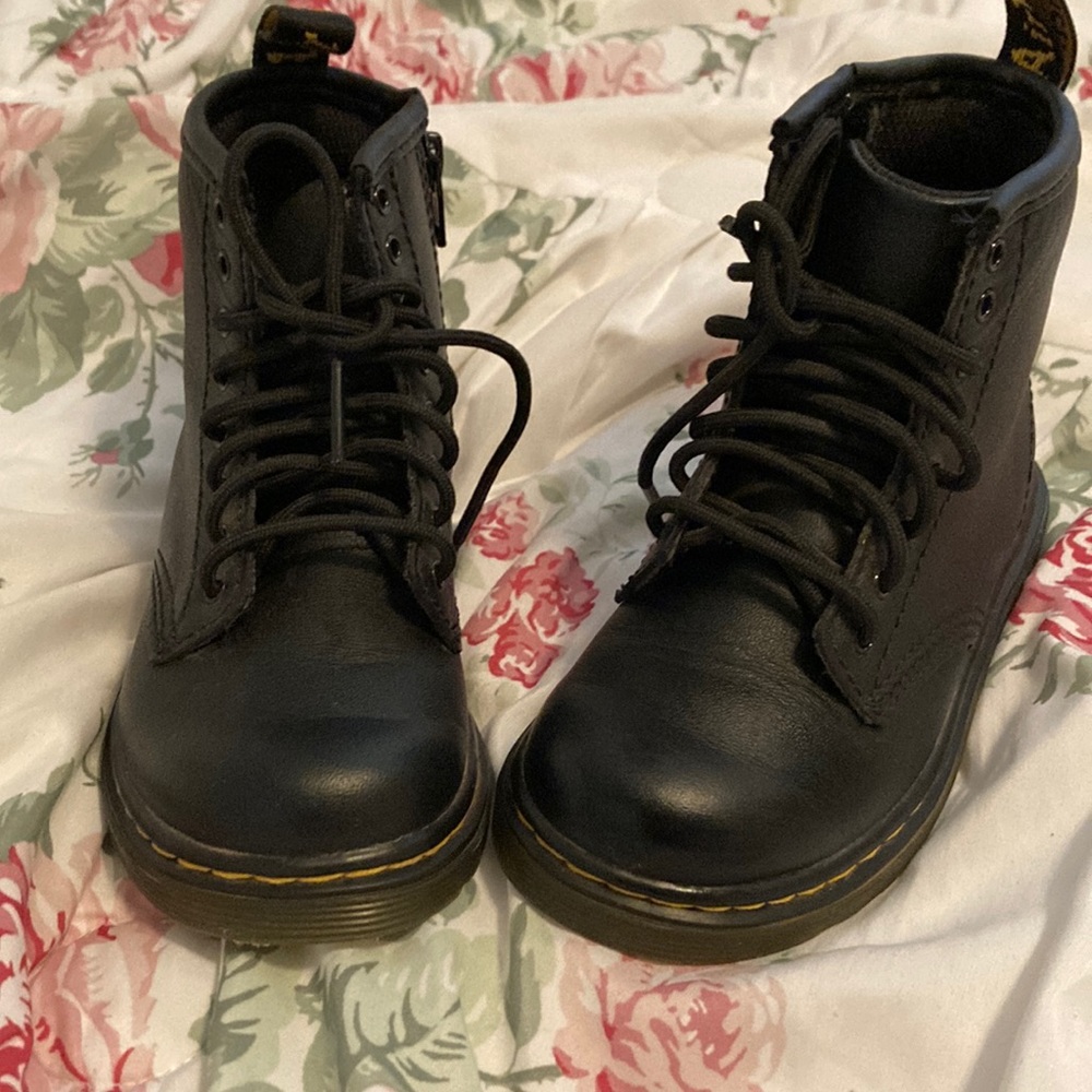 Dr Martens Black toddler combat boot